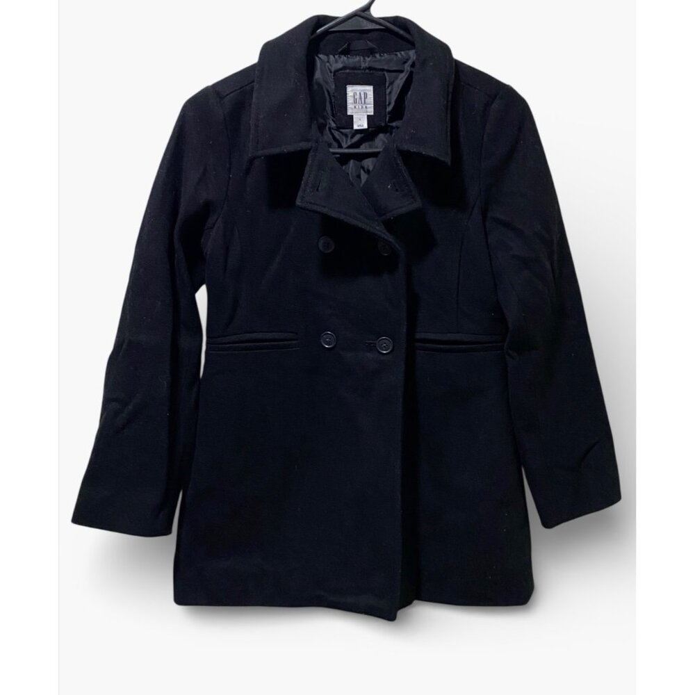 Gap Kids Size L (10-11) Black Girl’s Pea Coat - Picture 1 of 12